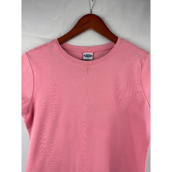 Old Navy Pink Cotton Crew Neck T-Shirt Medium - Picture 1 of 4